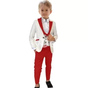 Formal Boy's 3-Piece Suit Set (Jacket+Vest+Pants) Paisley Slim Fit Classy Kids Tuxedo Toddler Dress wear Wedding