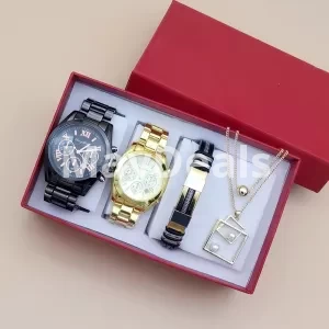 4pcs Silver Couple Quartz Watch Magnetic Heart Bracelet For Couple Fashion