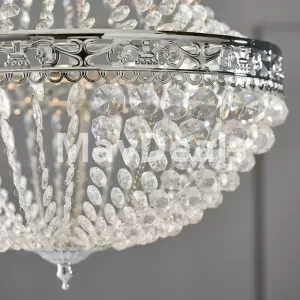 Crystal Chandelier Ceiling Lamp Charlotte Hanging Lamp Shade Easy Installation No Wire