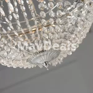 Crystal Chandelier Ceiling Lamp Charlotte Hanging Lamp Shade Easy Installation No Wire