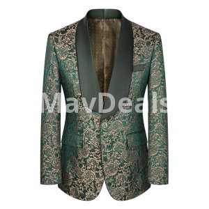 3 Pieces Printed Striped Lapel Jacket Vest Pants