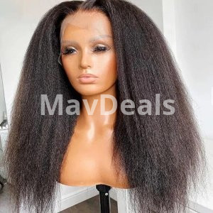 Kinky Straight Transparent 13*6 Lace Front Wigs for women