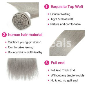 Brazilian Grey Human Hair Bundle