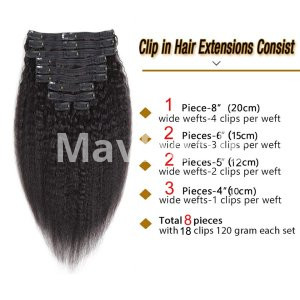 8pcs Kindly Straight Cilp in Human Extension