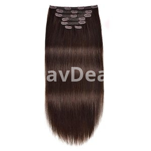 Brazilian Straight Clip Human Extension 18 Clips  8 pics  Can Be Curled/Straighten  inches 10-18