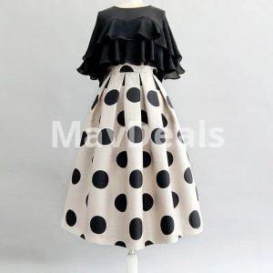 Spring Summer  Pocket Puffy Women Skirt  High waist