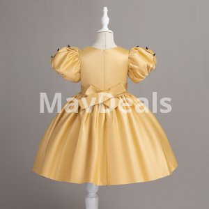 Girls puff sleeves party dresses
