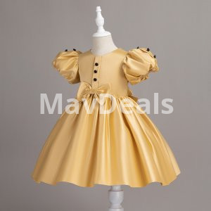 Girls puff sleeves party dresses