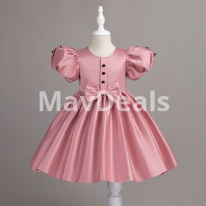 Girls puff sleeves party dresses