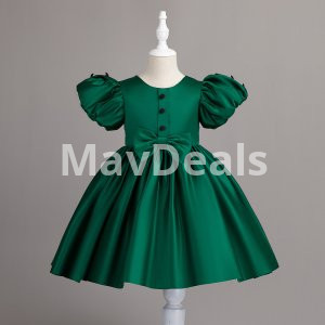 Girls puff sleeves party dresses