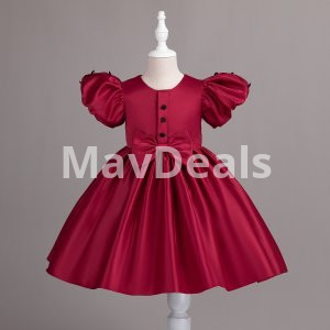 Girls puff sleeves party dresses