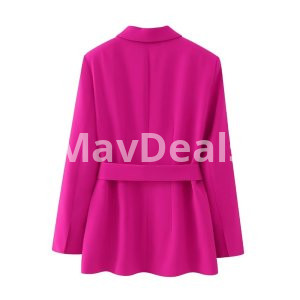 2 Piece V- Neck  Belt High Wast  Women  Blazer And Pant