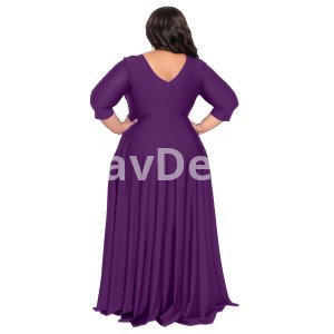 Plus Size Elegant Dress  V-Neck  Floor Length  Three-Quarter  High Strecth  Polyester  Cotton Material   Size XL-5XL