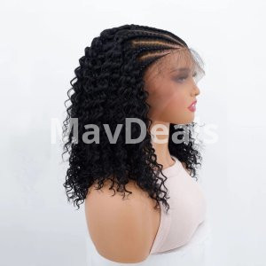Afro Braided 13x6 Lace Front Synthesis Kindly Curly Wig   18 lnches  220g  High Temperature Fiber