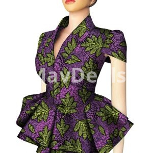 Short Sleeve V-Neck African Print Casual Suit For Women