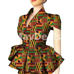 Short Sleeve V-Neck African Print Casual Suit For Women