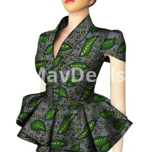 Short Sleeve V-Neck African Print Casual Suit For Women