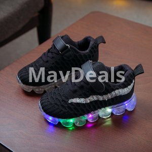 Girls' Soft-soled LED Lighting Crystal Shoes