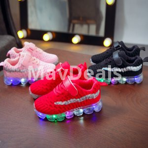 Girls' Soft-soled LED Lighting Crystal Shoes