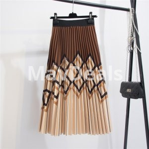 Women Striped Pleated Skirt