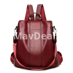 Women's Large Capacity Soft Leather Travel Bag Backpack
