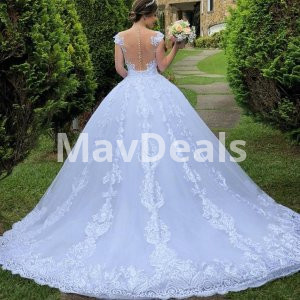 White Vintage Lace Wedding Dress