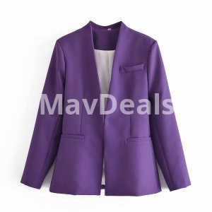 Elegant Women Blazers & High Waisted Pencil Pants  2 pcs Set