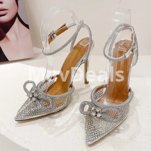 Women  Crystal High Heels Pointed Toe Wedding Sandals Shoes