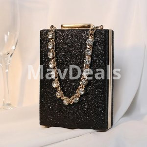 Women Glitter Evening Chain Purse Handbag