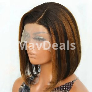 Highlight Straight Short Bob Human Hair Wigs For women