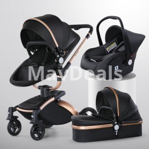 High Landscape Baby Stroller 360-degree Rotation 3-in-1 Basket Foldable