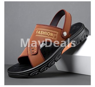 Men's Summer Soft Bottom Beach Cowhide Sandals