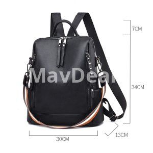 Soft leather large capacity school bag
