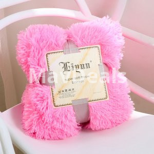 Coral Fleece Blanket Warm Cozy Bedding Blanket Fluffy Sofa Bedding
