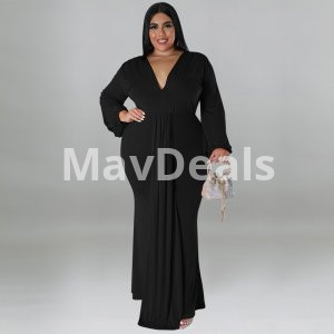 Women's Long Sleeve Pleated Dress
