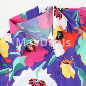 Two Piece Sets Elegante   Printed Long Sleeve   Shirt  Skirt