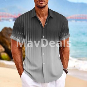 Men Button Short-sleeved Shirt Summer