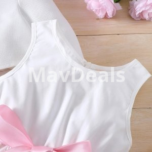 Kids Summer Floral Printed Long sleeve Coat Tank Dress