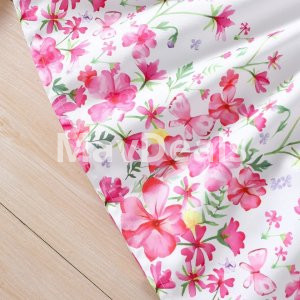 Kids Summer Floral Printed Long sleeve Coat Tank Dress