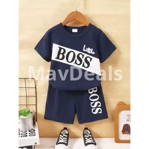Toddler Boys Clothing Set Solid Short Sleeve T-shirt and Shorts Sports Style Summer Fashion 2 Pieces Set