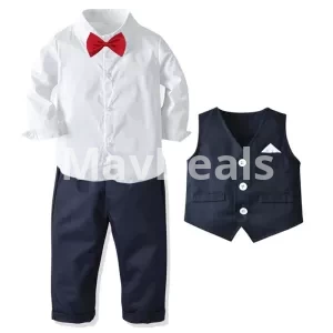 Boy Formal Suit Set  Shirt Bow Tie Vest  Pants