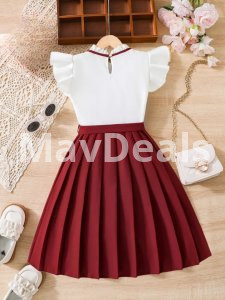 Girls party pleated Bow Tie Dress