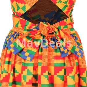 Ankara African Woman Sleeveless Long Dress