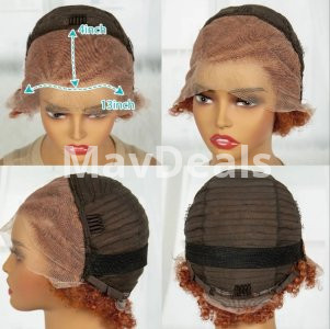 Afro kindly Curly Human Hair 250%  Density Braid  13x4 Transparent  Lace Front Hair Wig