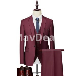 3 Pices Men Suit Groom Jacket Vest Pants