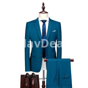 3 Pices Men Suit Groom Jacket Vest Pants
