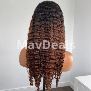 180 Density Ombre Brown  kindly Curly Lace Front
